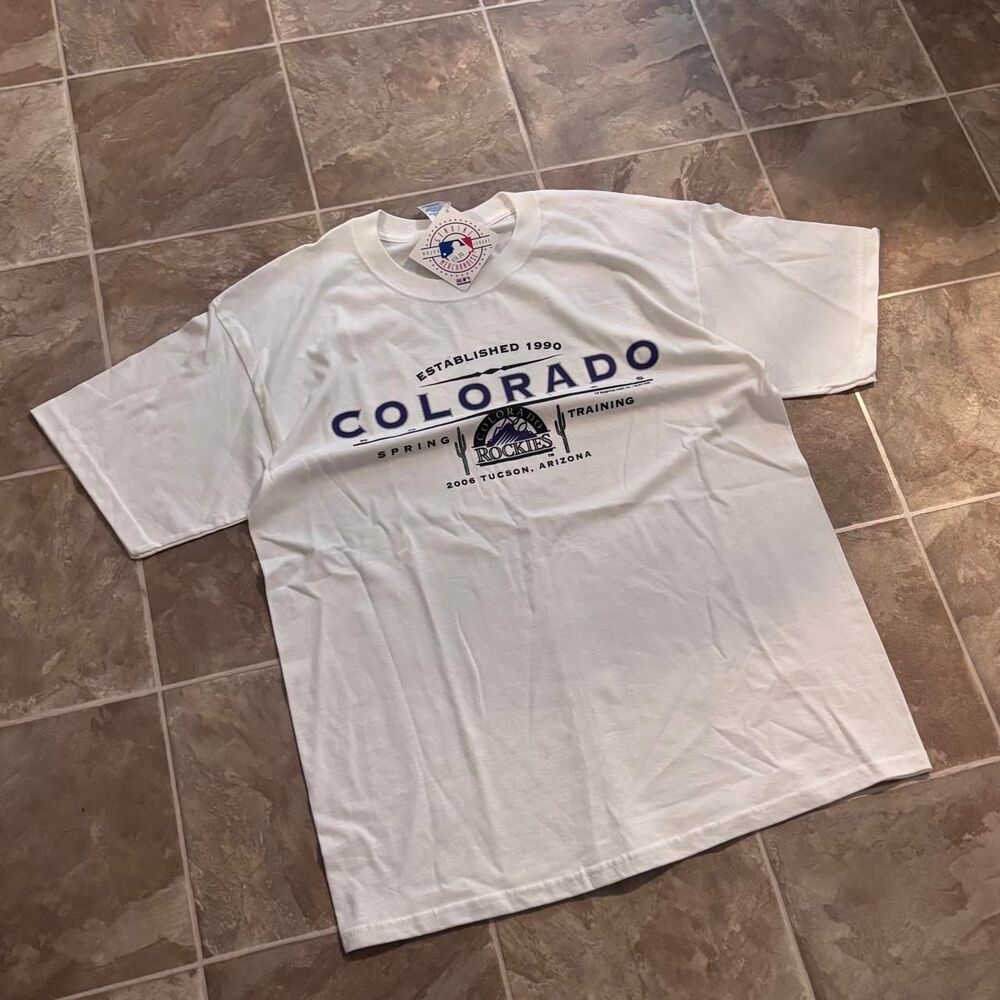 Vintage 2006 Colorado Rockies Spring Training deadstock nwt tag tee, size large